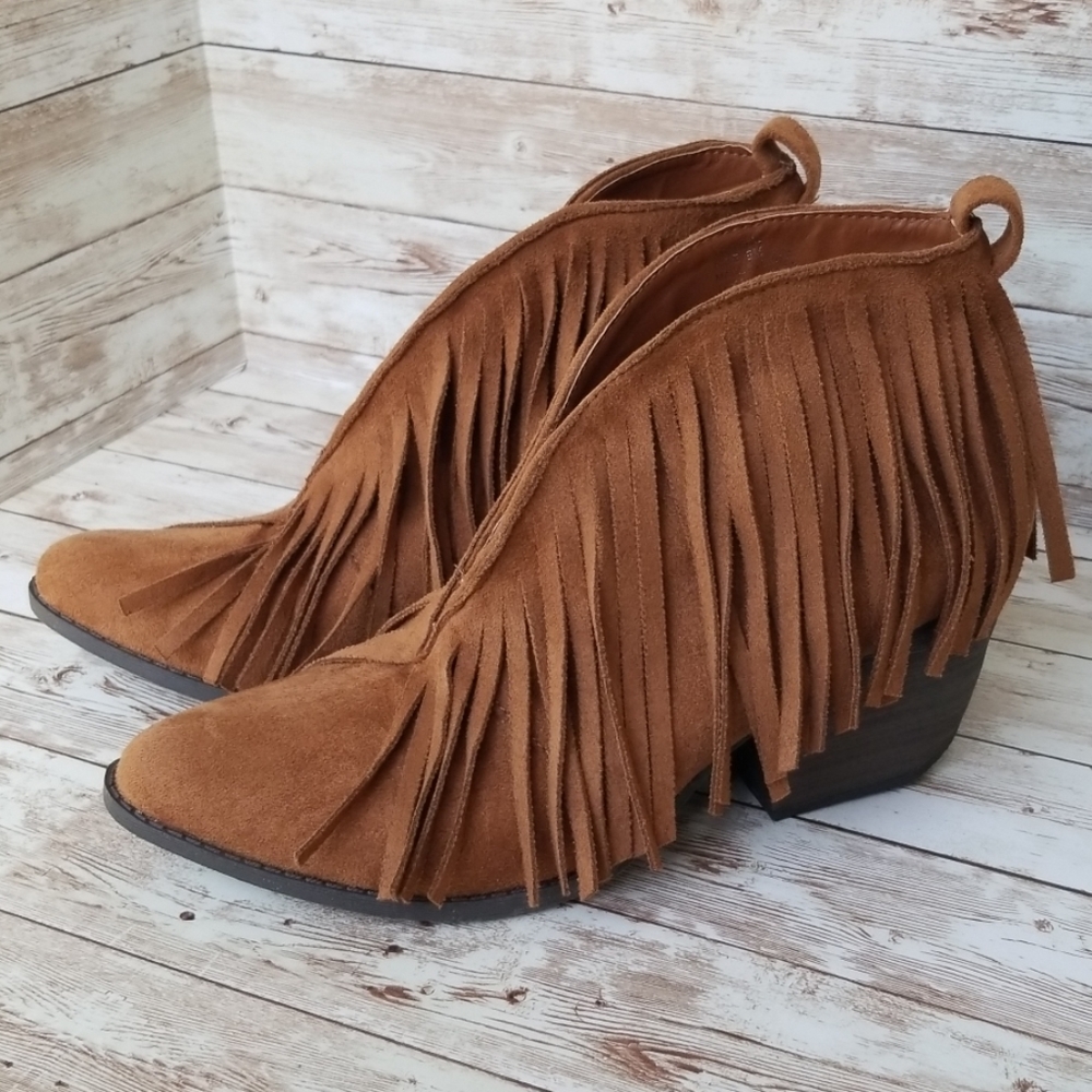 Coconuts by Matisse "Lombard" Fringe Bootie Size 9